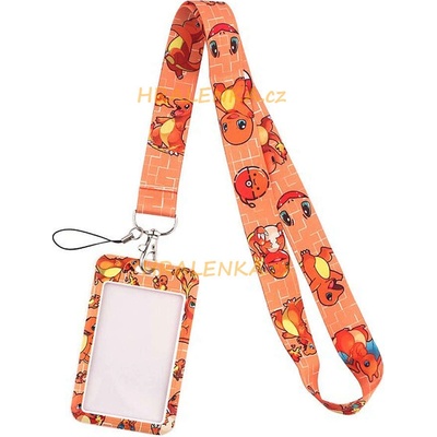Šňůrka na krk s cedulkou Pokémon Charmander