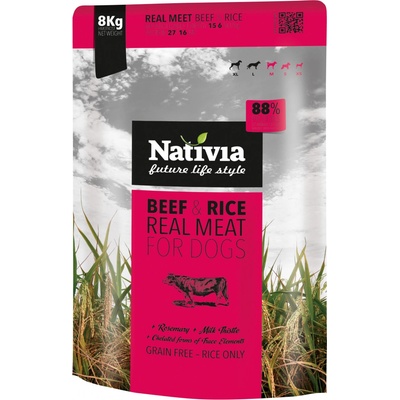 Nativia Dog Real Meat Beef & Rice 8 kg