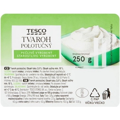 Tesco Tvaroh polotučný 250 g