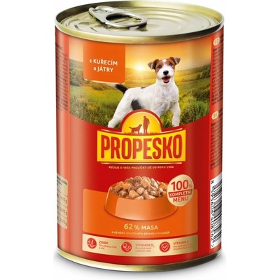 Propesko Dog kuracie a pečeň v omáčke kúsky 415 g