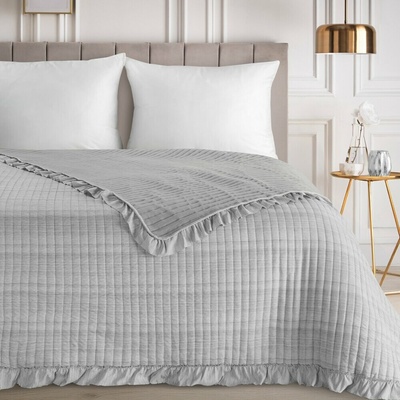 Eurofirany Romantický jemný prehoz ARI sivý sivá Polyester 220x240 cm