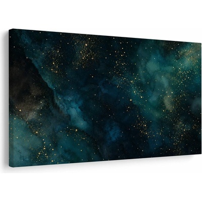 Obraz tyrkysová galaxia so zlatom