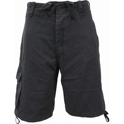 Spiral Stairs Unisex Vintage Cargo Shorts Plain Black Blank Čierna