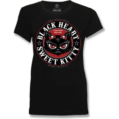 Tričko dámské BLACK HEART KITTY BLACK 13587