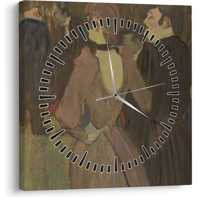 Obraz - Henri de Toulouse-Lautrec, La Goulue and Her Sister, reprodukcia (s hodinami), jednodielne 30x30 cm s hodinami