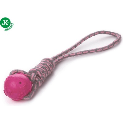 JK ANIMALS Bavlnené preťahovadlo s TPR loptou 42 cm