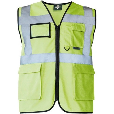 Korntex Berlin Multifunkčná reflexná vesta na zips KX802 Lime Green