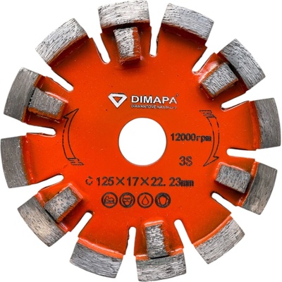 Diamantový kotouč do drážkovací frézy 125 mm x 22,23 mm Zrnitost: 3S Bond