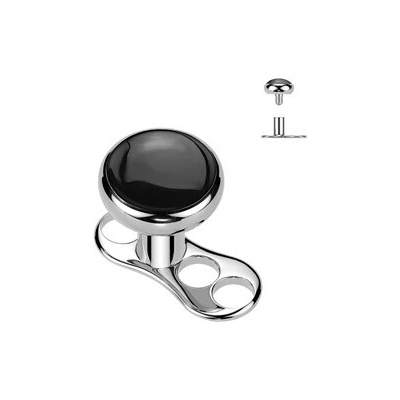 Šperky4U Kompletní microdermal piercing černý onyx MD047