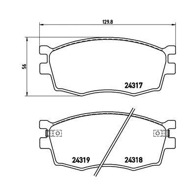 BREMBO Sada brzdových platničiek kotúčovej brzdy P30026