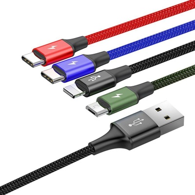 Baseus CA1T4-B01 4v1, USB/2x USB-C, Lightning, Micro USB, 1,2m