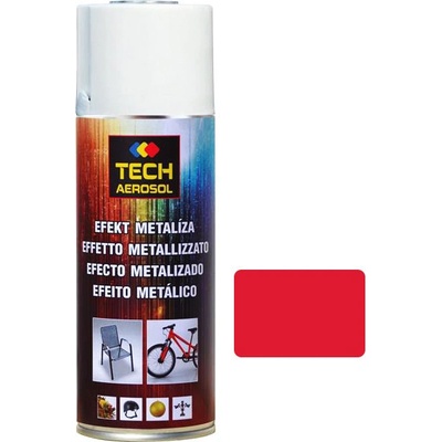 TECH Metalíza farba v spreji 400 ml červená