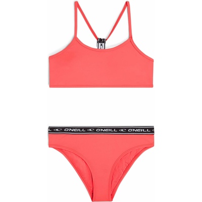 O'Neill Sportclub Dievčenské bikiny lososová čierna biela