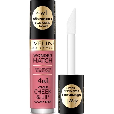 Eveline Cosmetics Wonder Match Velour Cheek&Lip 04 Tekutá rtěnka a tvářenka 4,5 ml
