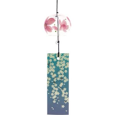 Zvonkohra Skleněný Furin Bell Feng Shui Sakura