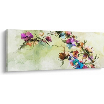Obraz - Malba pnoucí květiny, jednodílný 100x40 cm