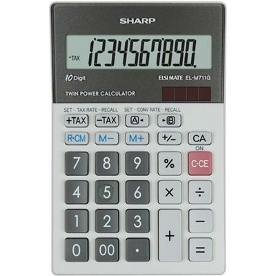 SHARP Kalkulačka EL-M711G, stolní, 10místný displej, SHARP