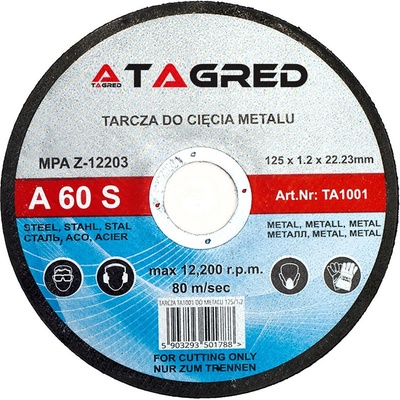 Tagred Kotúč na rezanie 125 x 22,2 x 1,2 mm TA1001