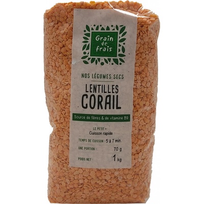 Grain de frais červená čočka půlená 1 kg