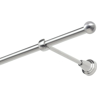 OK-GarnýžeCZ Garnýž kovová jednořadá 19mm Koule nerez 230 cm do stěny / na tunýlek - bez kroužků