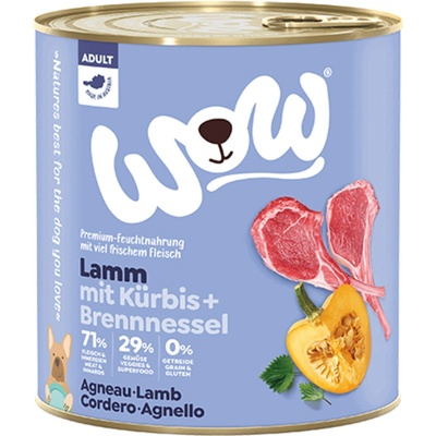 WOW Jehněčí s dýní Adult 800 g