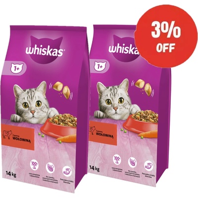 WHISKAS Hovädzie mäso 2 x 14 kg
