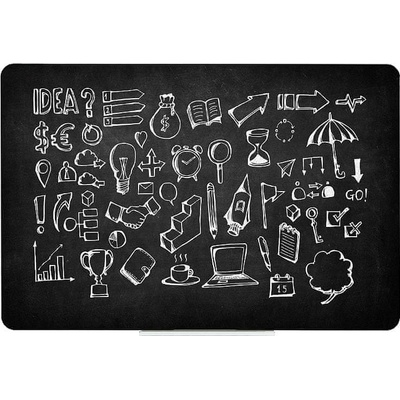 2x3 Černá bezrámová magnetická tabule na křídy - Qboard 117 x 87 cm