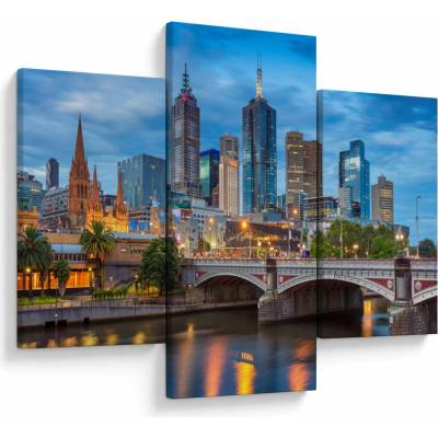 Obraz mesta Melbourne, trojdielne 90x60 cm