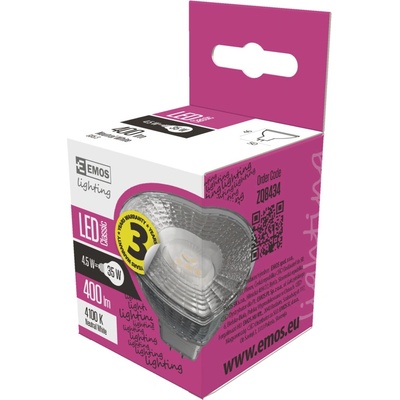 Emos LED žiarovka CLASSIC MR16 4,5W35W 400lm GU5.3 neutrálna biela