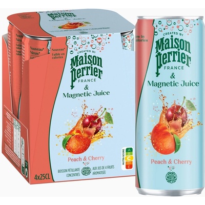 Perrier Magnetic Juice broskyňa višňa 4 x 250 ml