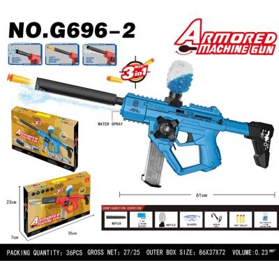 RKToys Elektrická pistole 3v1 na gelové kuličky - modrá