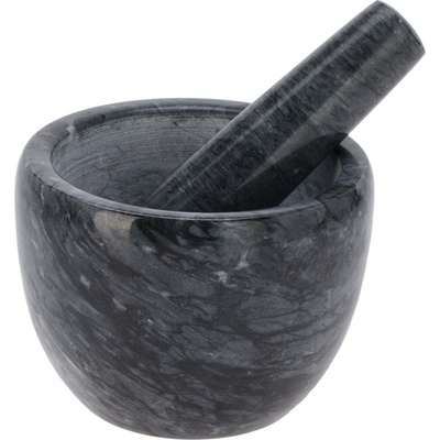 H&L Mramorový hmoždíř s tloučkem 12 cm Černý