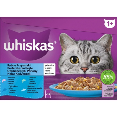 Whiskas s bielou rybou treskou lososom a tuniakom 12 x 85 g