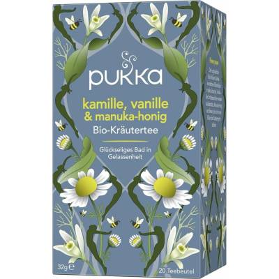 PUKKA Herbs Ajurvédsky Bio bylinkový čaj Kamilka, Vanilka so sladkou chuťou Manuka medu 20 ks