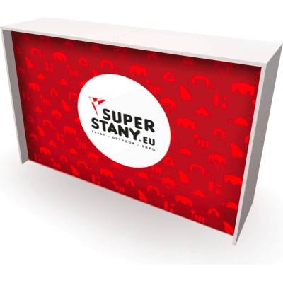 Svetelný prezentačný stôl RED EDGE, pult s LED osvetlením - Komplet ( rám + potlač grafiky ), 150x95x40cm