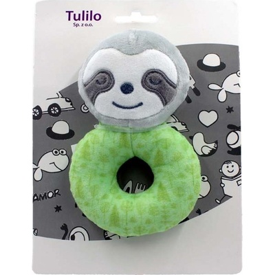 Tulilo Plyšové chrastítko Lenochod 16 cm zelená/šedá