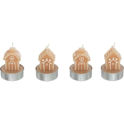 Atmosphera Svícen na tealight ve tvaru perníčkového domku, 4 ks vícebarevná