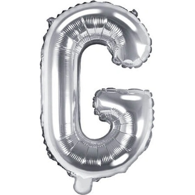 PartyDeco Fóliový balónek písmeno G stříbrný 35 cm