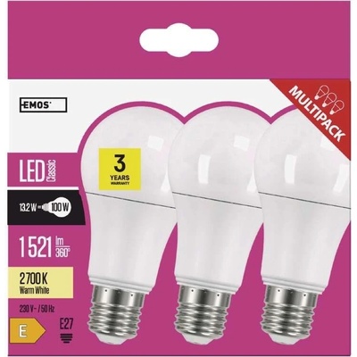 General LED žiarovka Classic A60 14W E27 teplá biela, 3 ks