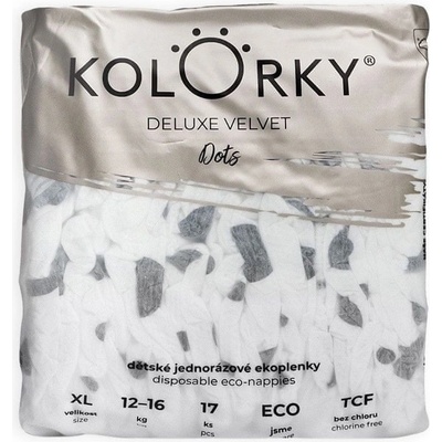 Kolorky DELUXE VELVET Puntíky eko XL 12-16kg 17ks