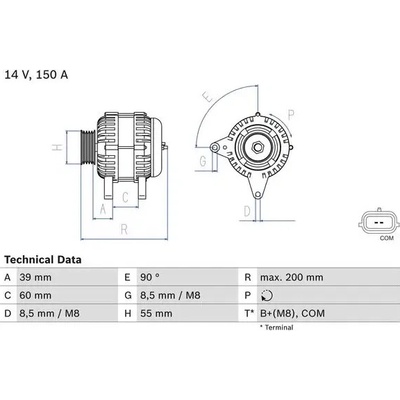 BOSCH Alternátor BO 0986080410