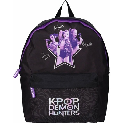 Safta · Dievčenský batoh KPop Demon Hunters HUNTR/X – motív Purple Stars 24L