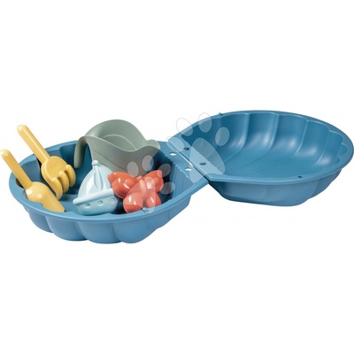 Smoby Pieskovisko mušľa s formičkami sada 2 ks Double Mini Sand Pit Life lopatka s hrabličkami 35 cm pre malé priestory od 18 mes - model 2025