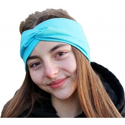 Bavlněná čelenka PLETEX - B601 - tyrkysová Obvod hlavy v cm: 40-44 cm