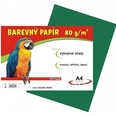 Barevný papír A4 80 g 100 ks tmavě zelený – Hledejceny.cz