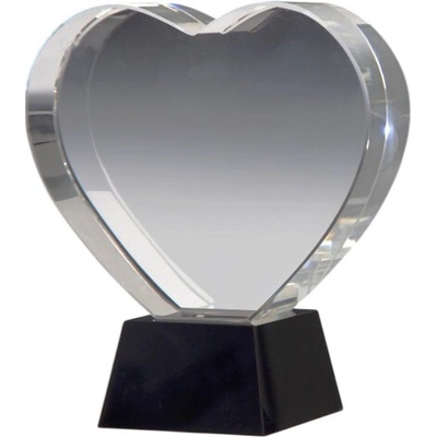 ETROFEJE plaketa sklo srdce 6755 + krabička sklo-srdce 67554 105x65mm