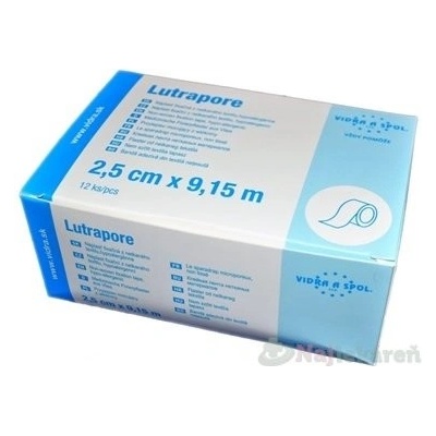 Vidra Lutrapore fixačná náplasť 2,5 cm x 9,15 m 12 ks