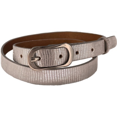 Penny Belts dámský kožený opasek 20-185-606 stříbrný