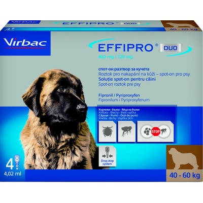 Virbac Effipro DUO Dog XL 40-60kg 4x4,02 ml