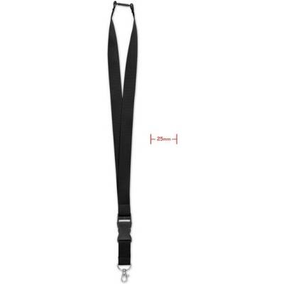 Snúrka na krk s bezpečnostnou sponou čierna P210.415 25 mm